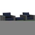 Modway Furniture Sojourn Outdoor Patio Sunbrella Sectional Set, Canvas Navy, 3Pk EEI-1891-CHC-NAV-SET